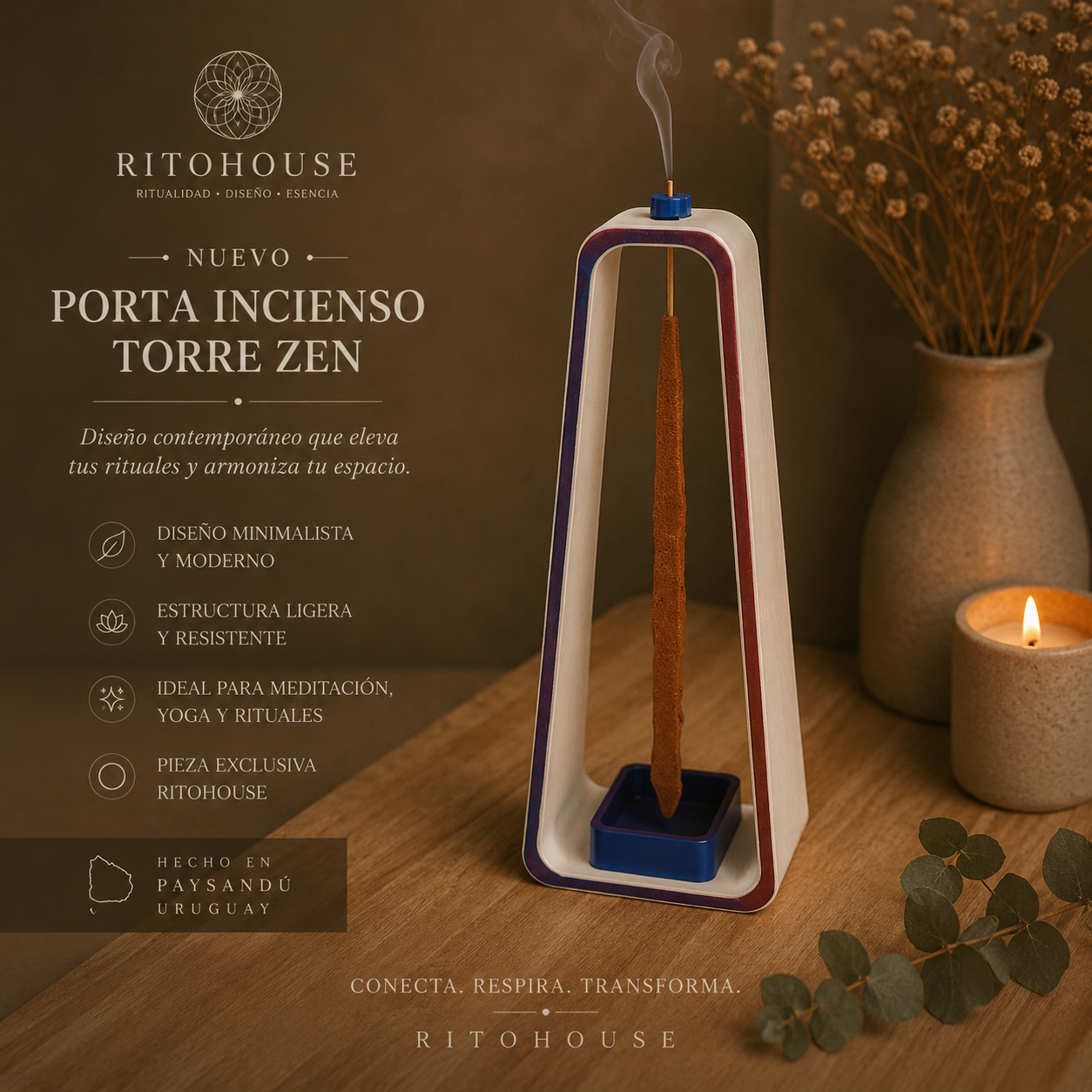 Porta Torre Zen (3 incienso incluidos)
