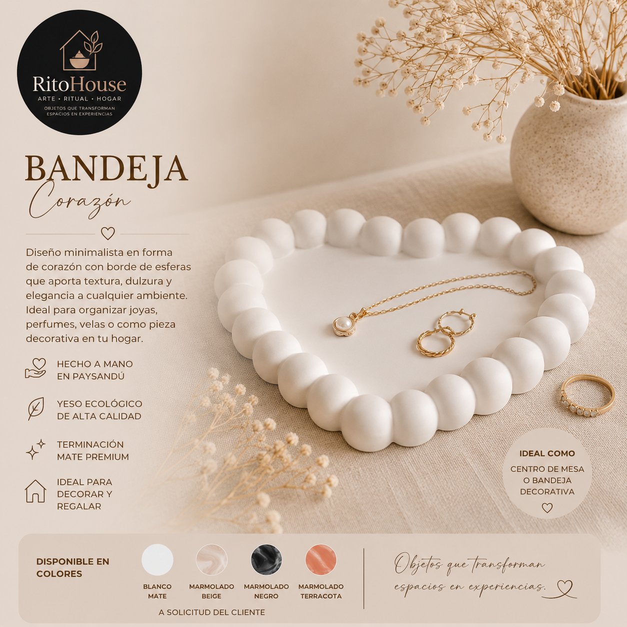 Bandeja Corazon Perlas