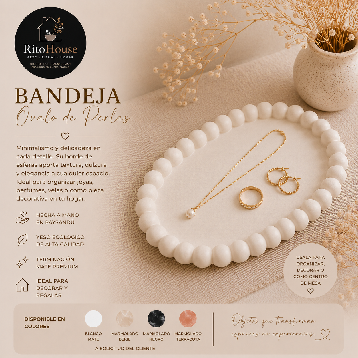 Bandeja Ovalada Perlas