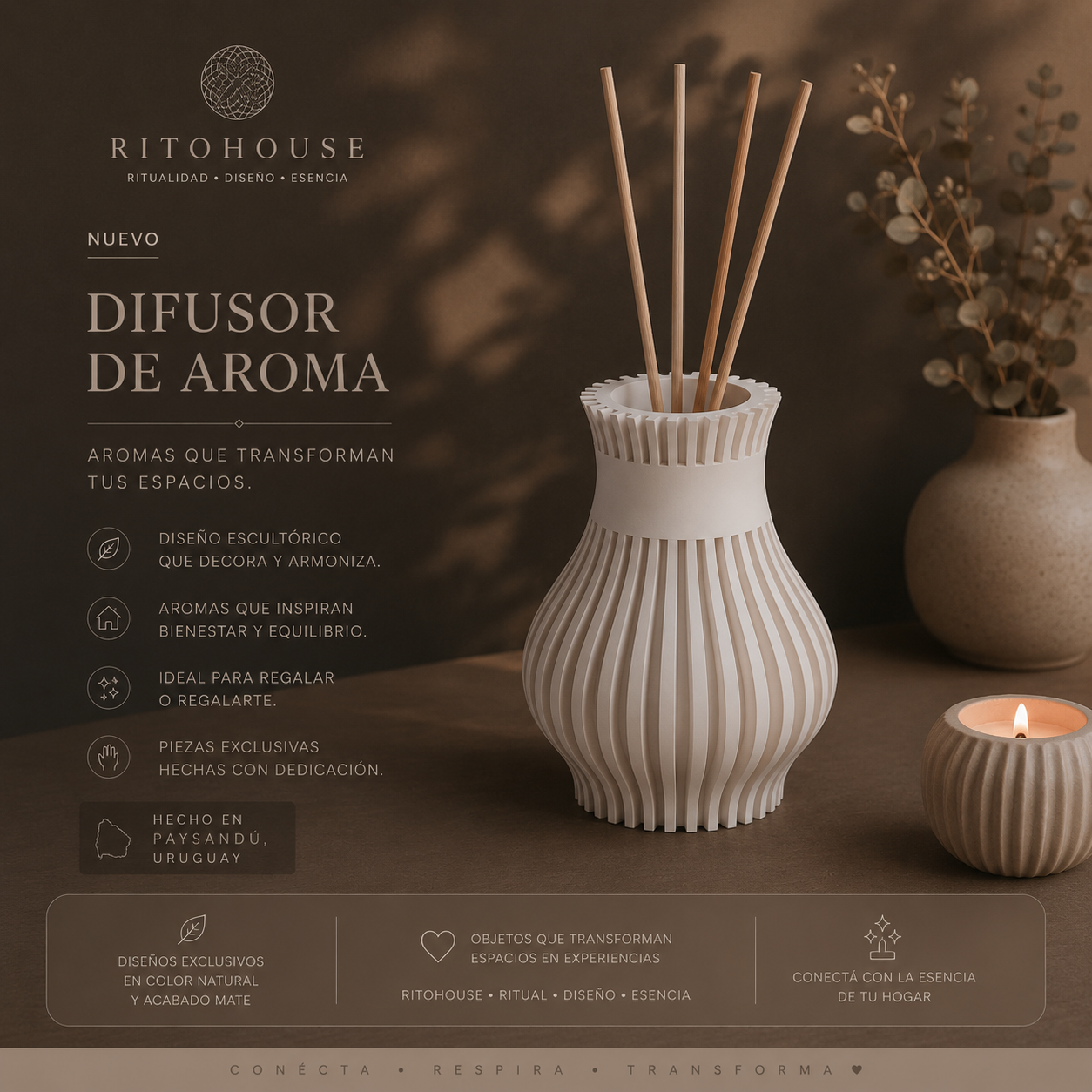 Difusor de Aroma Estriado + esencia