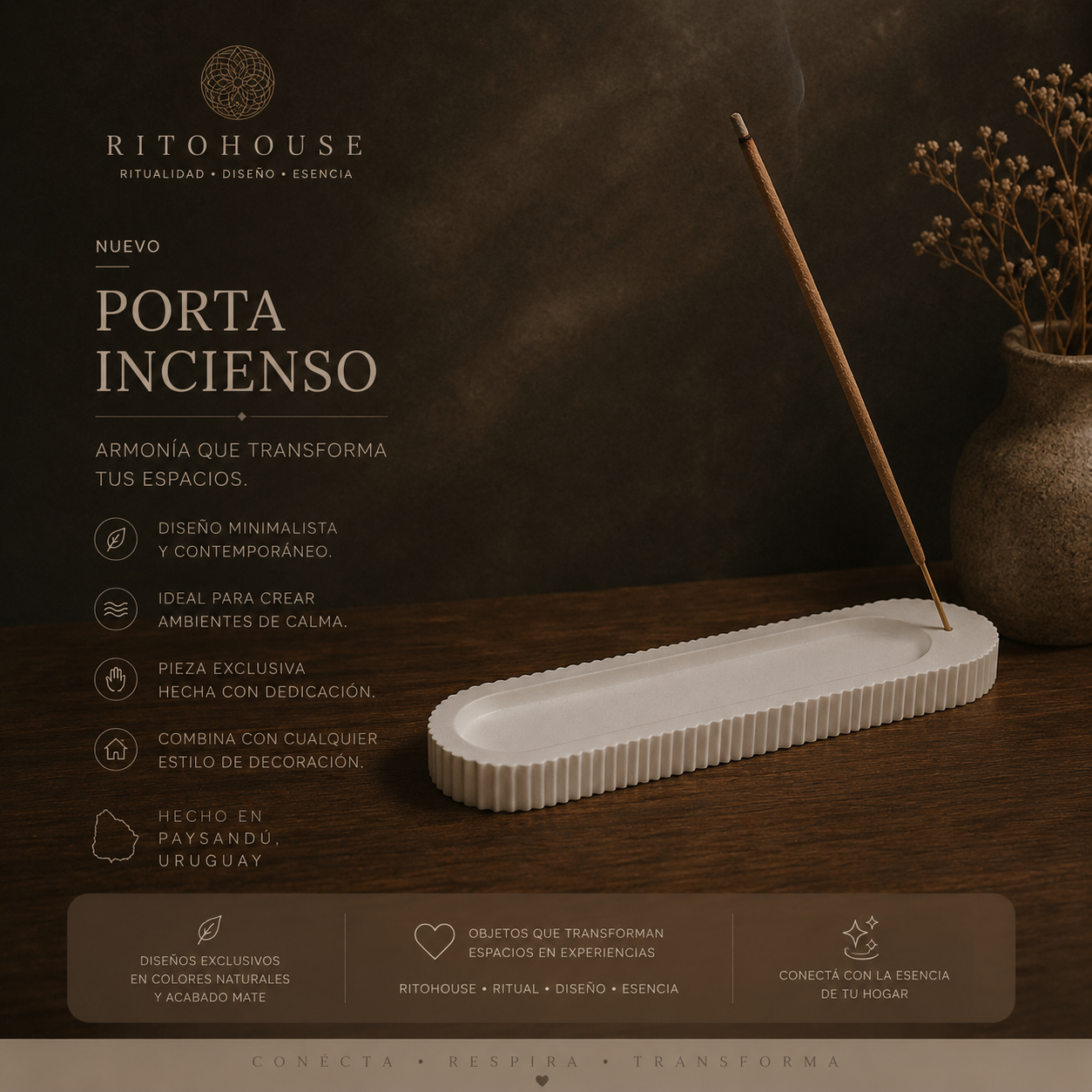 Porta Incienso Acanalado (3 incienso incluidos)