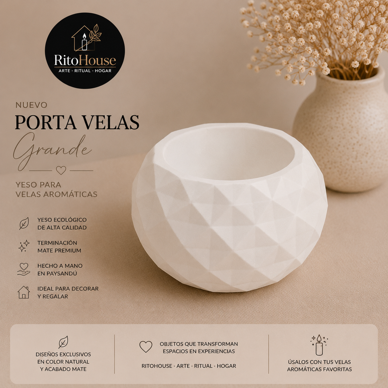 Portavela Geometrico Grande