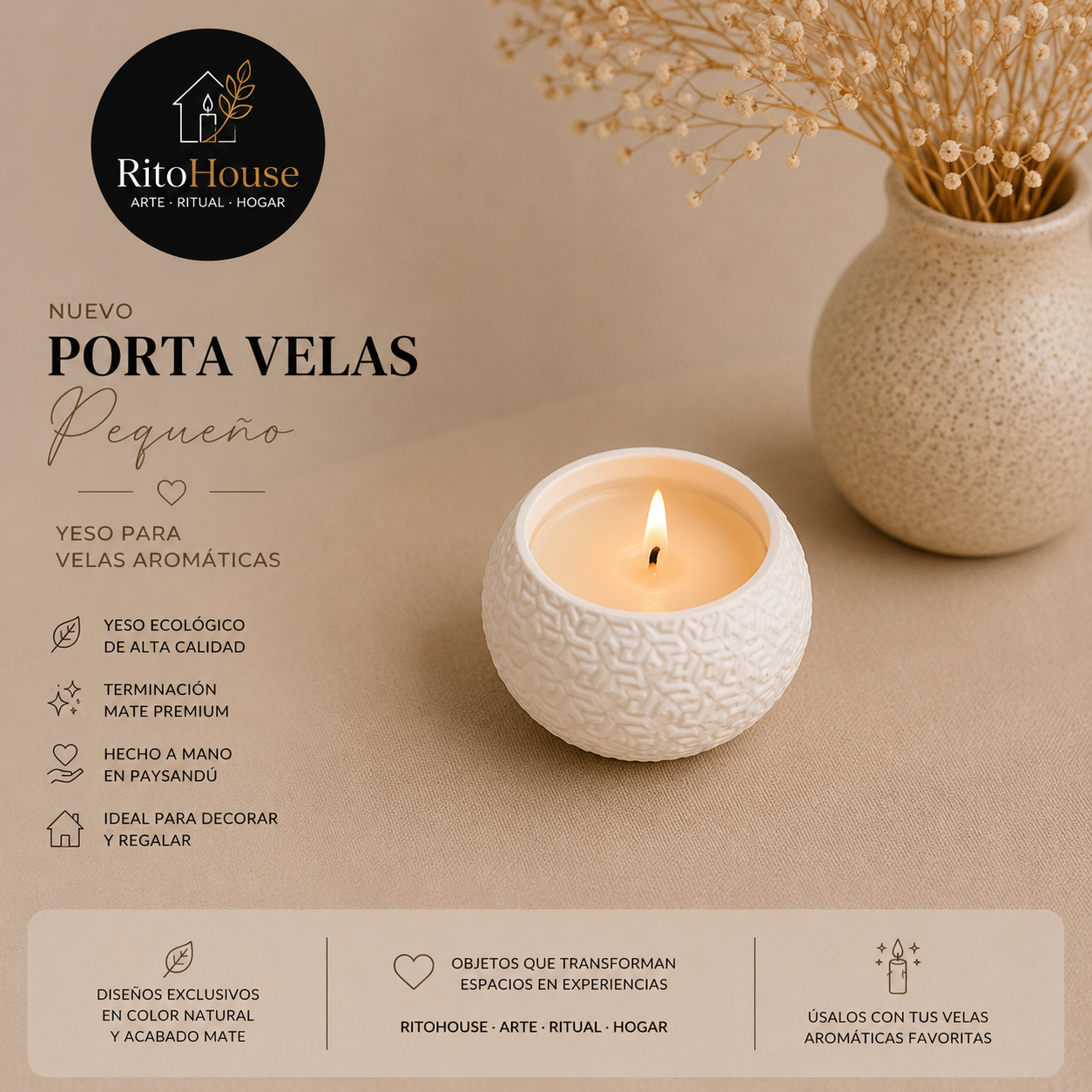 Portavela Rustico + Vela Aromatica